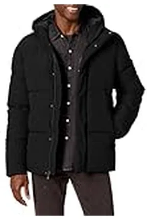 Amazon Abrigo Acolchado con Capucha de Longitud Media (Disponible en Tallas Grandes y Largos Especiales) Hombre, , S