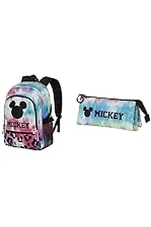KARACTERMANIA Mickey Mouse Tie Mochila Fight + Portatodo Triple FAN 2.0