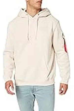 Alpha Industries Back Print Sudadera, Blanco (Jet Stream White-578), M para Hombre