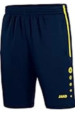 Jako Pantalones Cortos de Entrenamiento para Hombre, Color Negro y Amarillo neón, Talla S