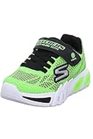 Skechers FLEX-GLOW ELITE VORLO, Zapatillas para Hombre, Lime Synthetic & Black Trim, 32 EU