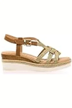 MTNG Sandalias de cuña Mujer Sandalias de cuña Elif 50829 Mujer | Sandalias de cuña Casual | Cierre con Hebilla | 56924 | Oro