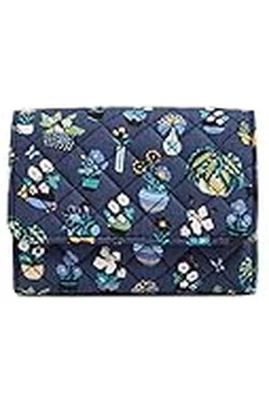 Vera Bradley Riley - Cartera compacta de algodón para Mujer con protección RFID, Plantas, algodón Reciclado, Talla única