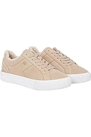 Tommy Hilfiger Mujer Sneaker vulcanizada Suede Zapatillas, Beige (Merino), 37 EU