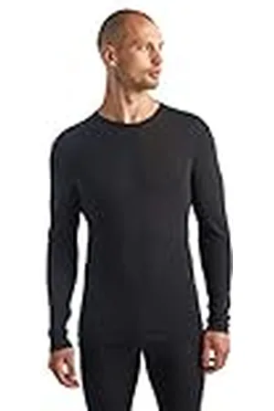 Icebreaker Mens 175 Everyday LS Crewe Camiseta Térmica para Hombre, Hombre, Black, XXL