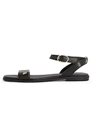 Tommy Hilfiger Sandalias Mujer Ankle Strap de piel, (Black), 39