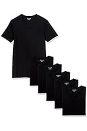 Amazon Camiseta Interior con Cuello en Pico Hombre, Pack de 6, , XL