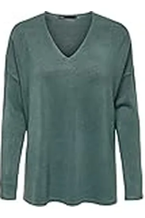 ONLY Onlamalia L/S V-Cuello CC Knt Suéter, Bálsamo Verde, S para Mujer