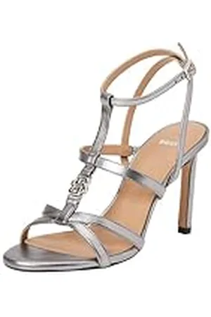 HUGO BOSS Janet_San90_BBLMNS, Sandalia Mujer, Plata, 41 EU