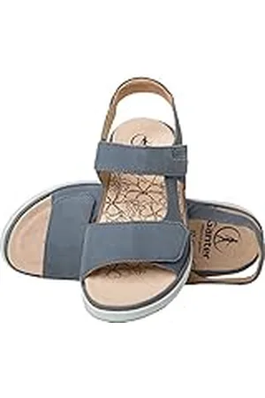 Ganter Gina-g Sandalias con Cuña para Mujer , Azul (Jeans) , 44 EU