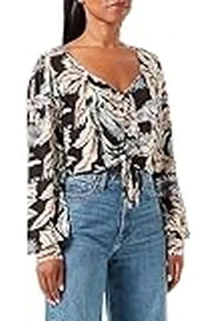 Hurley Parte Superior con Lazo Frontal de Hojas Wispy L/S Camisa, , S para Mujer