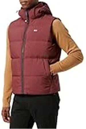 Tommy Hilfiger Chaleco Hombre Essential Down Vest con Capucha, Rojo (Deep Rouge), XL