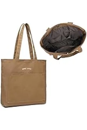 MISS LULÙ Bolsa de lona para mujer, impermeable y resistente al desgaste, bolsa de hombro escolar de gran capacidad, bolsas ecológicas duraderas para compras, escuelas, viajes