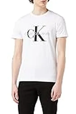 Calvin Klein Jeans CORE MONOLOGO SLIM TEE J30J320935, Camisetas de Manga Corta para Hombre, Bright White, XS