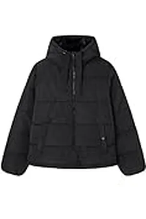 Springfield Chaqueta básica Acolchada con Relleno Reciclado, Bolsillos de Ojal con Botones a presión y Capucha con Pelo Interior Cazadora Vaquera algodón, , XS para Mujer
