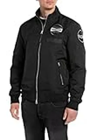 Replay M8384 Chaqueta, 098 Negro, L para Hombre