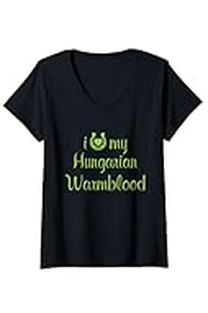Hip Mujer Entrenador de espectáculos ecuestres con el nombre «I Love My Hungary Warmblood Horse» Camiseta Cuello V