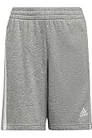 adidas Essentials 3-Stripes Shorts, Unisex niños, Medium Grey Heather/White, 4-5 Years