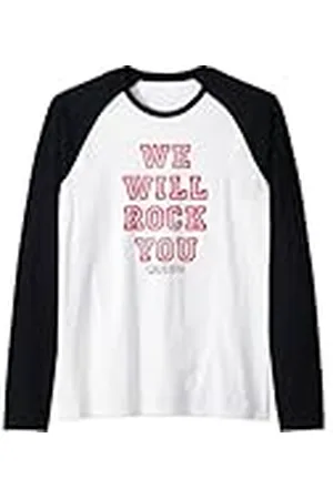 Queen Official We Will Rock You Rosa Camiseta Manga Raglan