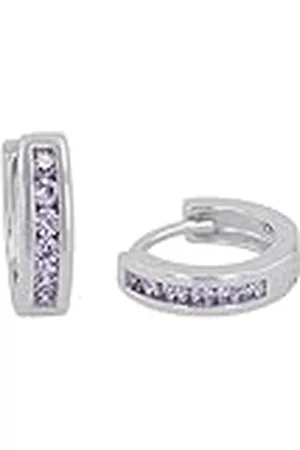 Prinzessin Lillifee Pendientes de aro de plata de ley 925 para niñas, con circonita, 1,2 cm, plateados, en caja de regalo, 2036437
