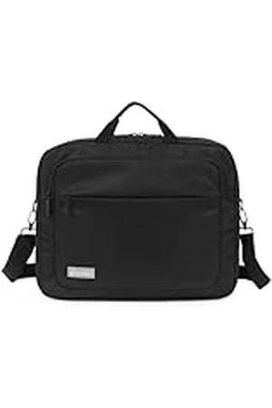 Atlantis Bolso portátil de 15,6" pulgadas con bandolera modelo KL12, acolchado interior, compartimento porta documentos, bolsillo exterior para accesorios, correa para enganche Trolley Correa de