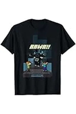 Minecraft Rawr!! Alex And Steve Fighting Off Warden Camiseta