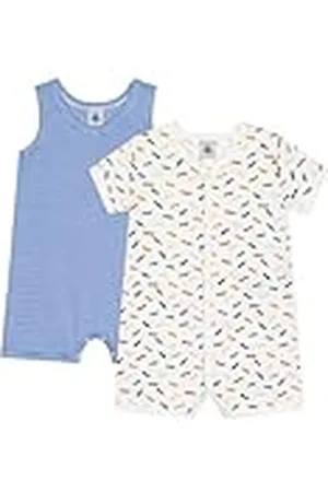 Petit Bateau A09QK, Mono Corto de Noche Unisex bebé (Pack de 2), , 3 meses
