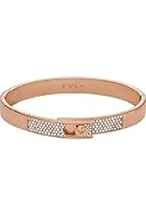 Emporio Armani Brazalete para mujer de Acero Inoxidable en tono oro rosa con cristales engastados, EGS3089221