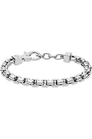 Armani Exchange Pulsera para Hombre, L 24mm x W 15.5mm x H 6.2mm Plata Pulsera de Acero Inoxidable, AXG0045040