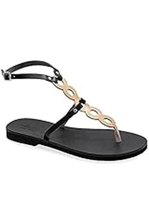 Emmanuela Handcrafted For You Emmanuela Sandalias planas de piel hechas a mano, zapatos de verano con cortes de pasaje para mujer, sandalias de tiras con puntera partida y correas ajustables, Multicolor, 37