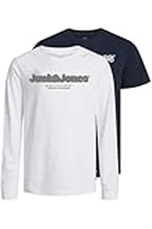 JACK&JONES JUNIOR Jorlakewood Branding tee Mix Jnr 2pk MP Conjunto Camiseta de Manga Larga, , 140 (Pack de 2) para Niños