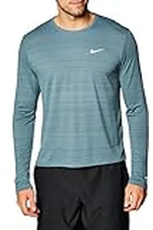 Nike M NK DF Miler Top LS Long Sleeved t-Shirt, Hombre, Ozone Blue/Reflective silv, M-T