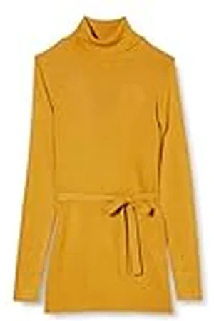 Mama;licious Mljacina L/S Knit Rollneck Top A. Jersey de Cuello Alto, Color ámbar, M para Mujer