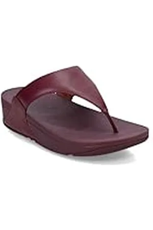 FitFlop Lulu Leather Toepost, Sandalia Mujer, Red, 39 EU