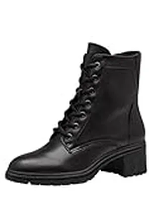 Tamaris Botines de Tacón para Mujer, Cómodos, Negro, Piel, 40 EU