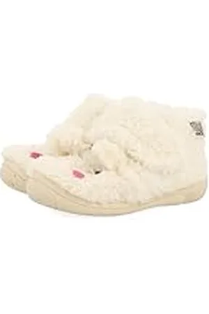 Gioseppo Zapatillas de estar por casa blancas con carita bordada para bebé albee