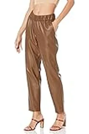 THE DROP Pantalón Jogger Sin Cierre de Cuero Sintético, por @lisadnyc para Mujer, , Medium