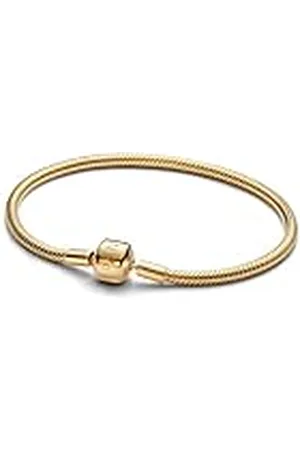 PANDORA Barrel Clasp Snake Chain Bracelet 563390C00, 23 cm, Oro amarillo, Sin gemas