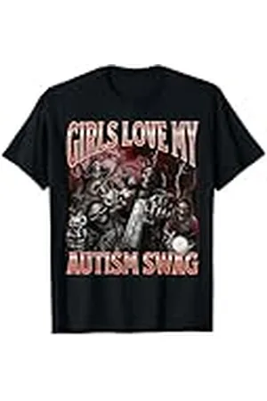 MildlyPerturbed Chicas Aman Mi Autismo Botín Divertido Esqueleto Duro Meme Bootleg Camiseta