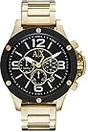 Armani Exchange Reloj Hombre, Movimiento cronógrafo, caja 48mm Acero Inoxidable Dorado con correa Acero Inoxidable, AX1511