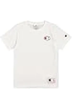 Champion Legacy Retro Sport B (306853) - Camiseta SS con cuello redondo, blanco (WHT), 3-4 años (XXS) Niño FW24
