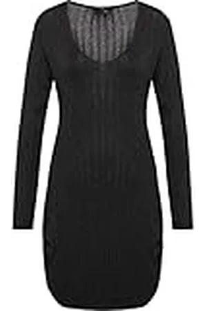 Faina 11019462 Vestido Informal, Negro Brillante, M-L para Mujer