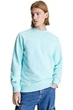 Calvin Klein Jeans Sudadera sin Capucha para Hombre Badge Crew Neck, Turquesa (Blue Tint), XXL
