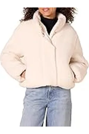 Amazon Chaqueta Acolchada y Recortada con Cremallera Completa (Acolchado Mate o Forro Polar) Mujer, , XS