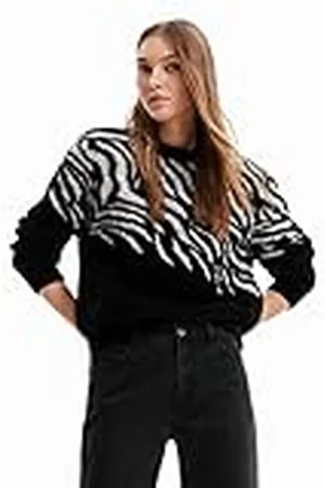 Desigual Jers_flowze 2000 Black Sudadera, , XL para Mujer