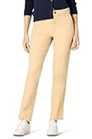 Amazon Pantalones Chinos de Tiro Alto, Ajuste Entallado, Largo Completo y Pierna Recta Mujer, , 48