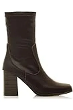 MTNG Botines de tacón Mujer Botines de tacón Porto 59871 Mujer | De Piel, con Interior Piel, caña Alta y Punta Cuadrada | Botines de tacón Casual | Cierre con Cremallera | 58654 | MANCHESTE