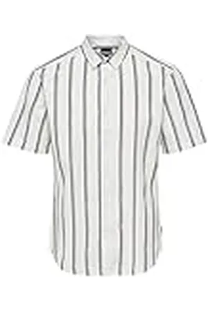 Only & Sons Onstravis Life SS Striped Thin Oxford Re Camisa de Manga Corta, , L para Hombre