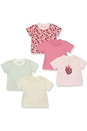 Amazon Camiseta de Manga Corta Unisex Bebés, Pack de 5, , 0 Meses