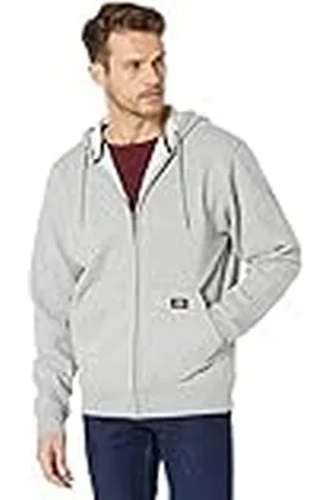 Dickies Hombre, Sudadera en felpa de grosor medio con capucha y cierre de cremallera completo, corte regular, , L